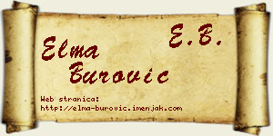 Elma Burović vizit kartica